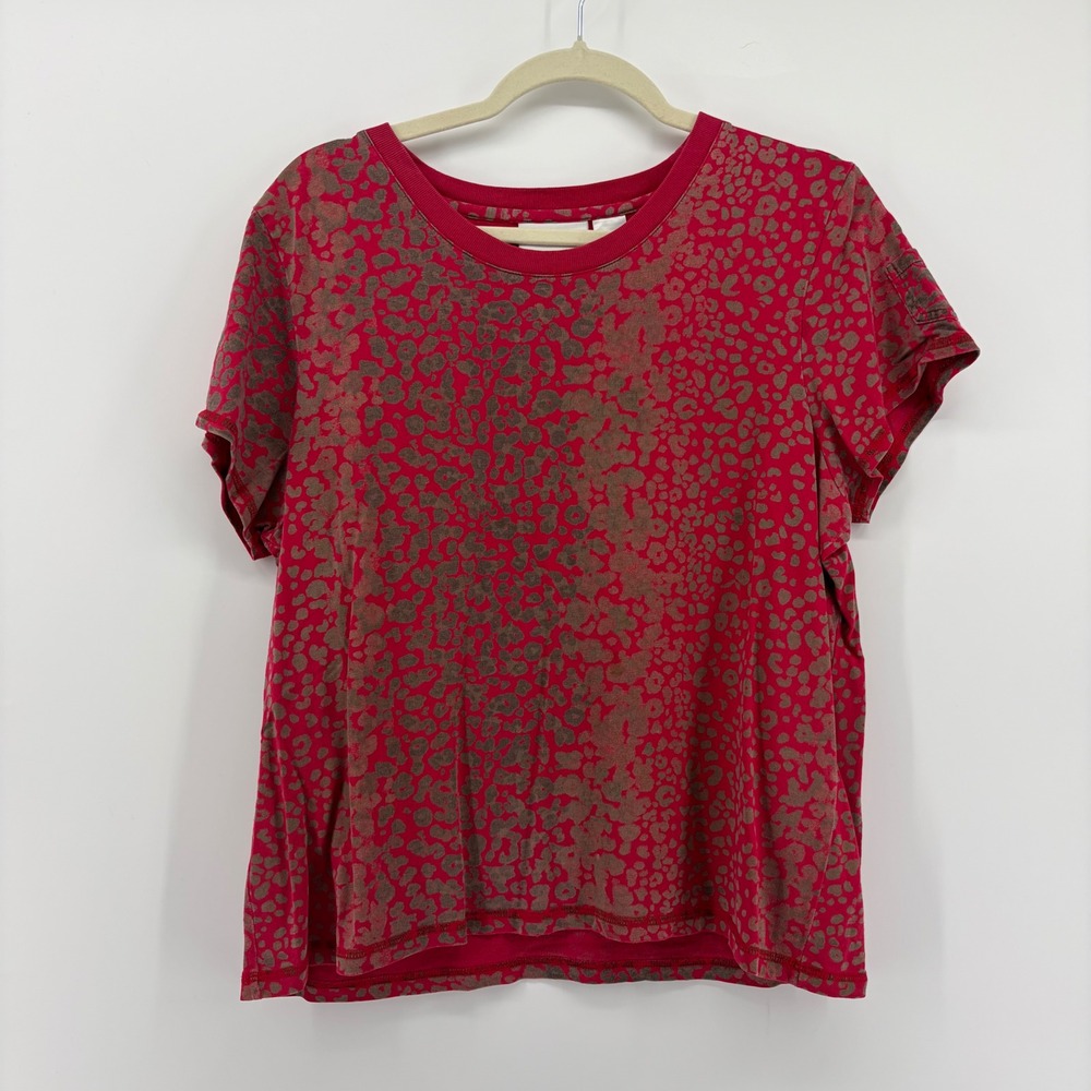 Liz Claiborne Women's Red Leopard Print T-Shirt Size XL